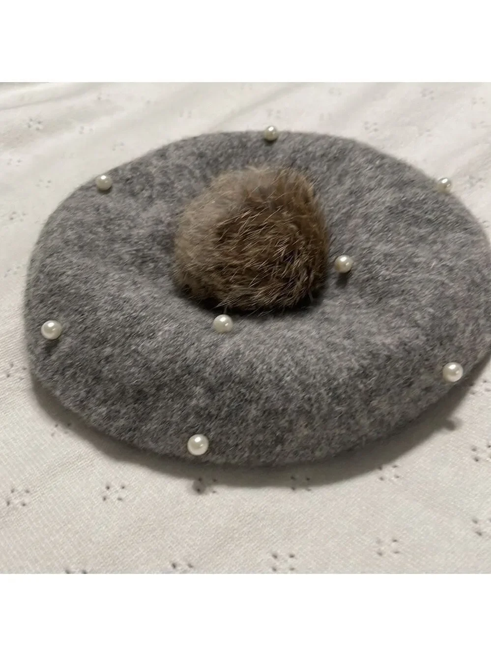 Pearl Pom Pom beret